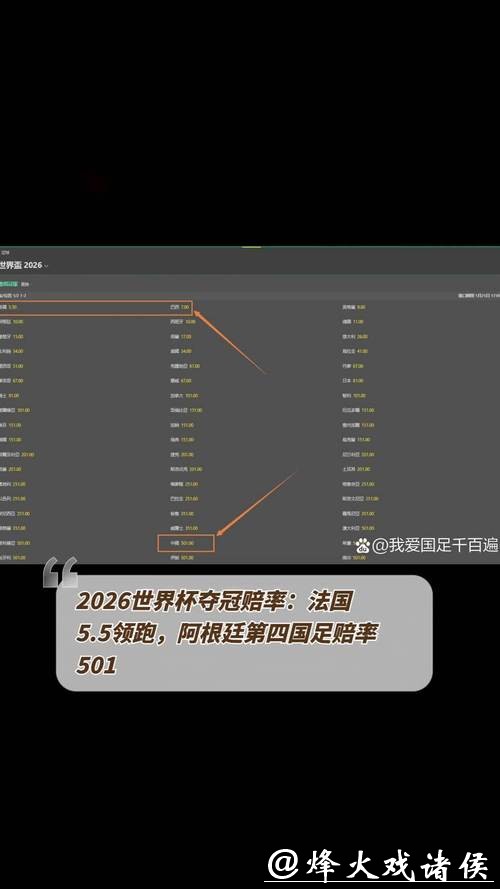 选择2026世界杯下注赔率高的选项